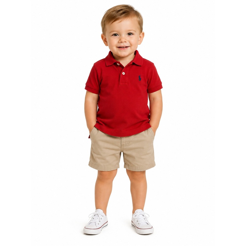90s Polo Ralph Lauren Polo Shirt Toddler 2T Red Excellent Short Sleeve Pony Logo